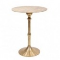 Table Sellette Bout de canapé design en aluminium doré, élégante et classique, 52 x 39 x 39 cm