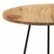 Set 2 tables pour Sellette, Bout de canapé ou porte plante, bois massif acacia, piètement métal design, hauteur 41 et 50 cm