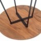 Set 2 tables pour Sellette, Bout de canapé ou porte plante, bois massif acacia, piètement métal design, hauteur 41 et 50 cm