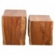 Set 2 sellettes en bois massif d'acacia, style classique, vintage ou industriel, plateaux 50 et 42 cm, hauteur 50 cm (Grande)