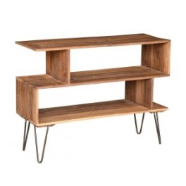 Meubles TV design en bois massif d'acacia, Style contemporain 2 compartiments, longueur 115 x 85 x 36 cm, poids 24 kg
