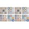 Set 8 sous-bocks Rétro, Motifs Carreaux de Ciment 3, H 11 cm