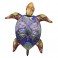 Tortue marine bleue et violet en métal, Coll Moana, Hauteur 30,5 cm