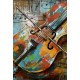 Tableau sur Métal 3D : Violon & Partition, L 60 cm
