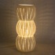 Lampe d'ambiance et Veilleuse, modèle anneaux superposés en porcelaine blanche ajourée mat, hauteur 28 cm