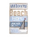 Déco murale Vintage. Plaque Combi Rouge Beach Time : Best Summer, L 60 cm