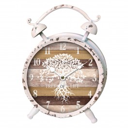 Horloge rétro XL : Mod Réveil ancien, Bleu, H 36 cm