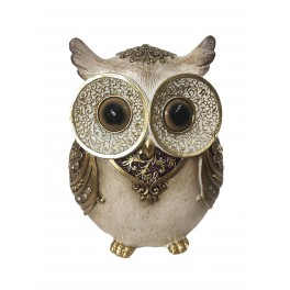 Set 2 chouettes shabby H 15/12 cm