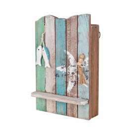 Déco murale Vintage. Plaque Combi Rouge Beach Time : Best Summer, L 60 cm