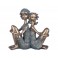 Statuette Fille et Garçon Assis Dos à Dos, Effet Bronze patiné, H 21 cm