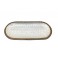 Plateau Ovale manguier et résine, Ecailles nacrées Blanches, L 38 cm