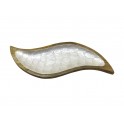 Plateau Feuille en manguier et résine, Ecailles nacrées Blanches, L 33 cm