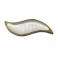 Plateau Feuille en manguier et résine, Ecailles nacrées Blanches, L 33 cm