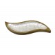 Plateau Feuille en manguier et résine, Ecailles nacrées Blanches, L 28 cm