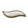 Plateau Feuille en manguier et résine, Ecailles nacrées Blanches, L 28 cm