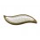 Plateau Feuille en manguier et résine, Ecailles nacrées Blanches, L 28 cm