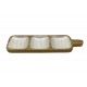 Plateau apéritif 3 compartiments, Ecailles nacrées Blanches, L 47 cm