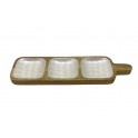 Plateau apéritif 3 compartiments, Ecailles nacrées Blanches, L 47 cm