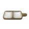 Plateau apéritif 2 compartiments, Ecailles nacrées Blanches, L 34 cm