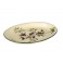 Grand Plateau ovale en bois de paulownia, forme originale et céruse beige blanchie, longueur 45 cm