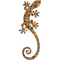 Déco Murale : Set 2 lézards Multicolores, Coll Zanzibar 2, H 26 cm