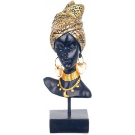 Statuette Buste Femme Africaine, Collection Swazi, H 23 cm