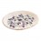 Grand Plateau ovale en bois de paulownia, forme originale et céruse beige blanchie, longueur 45 cm