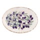 Grand Plateau ovale en bois de paulownia, forme originale et céruse beige blanchie, longueur 45 cm