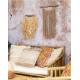 Décoration murale balinaise à suspendre, Bois flotté et Raphia, H 65 cm