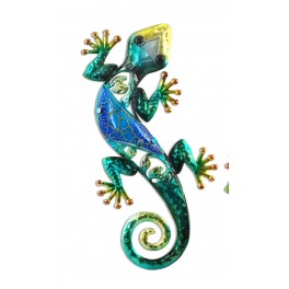 Le gecko coloré, modèle bleu H31 cm