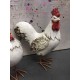 Animal Déco : Duo Coq & Poule Charmants, Taille XL, H 29 cm
