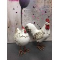 Animal Déco : Duo Coq & Poule Charmants, Taille L, H 22 cm