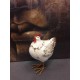 Animal Déco : La Poule Charmante, Taille L, H 19 cm