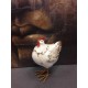 Animal Déco : La Poule Charmante, Taille L, H 19 cm